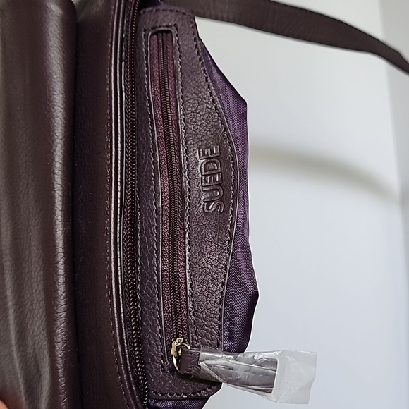 Suede Brand Turn Lock Crossbody Bag - Picture 14 of 15